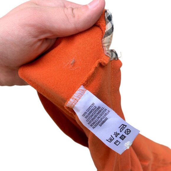 VINTAGE Burberry Shirt XXL Button Up Orange - Picture 4 of 4